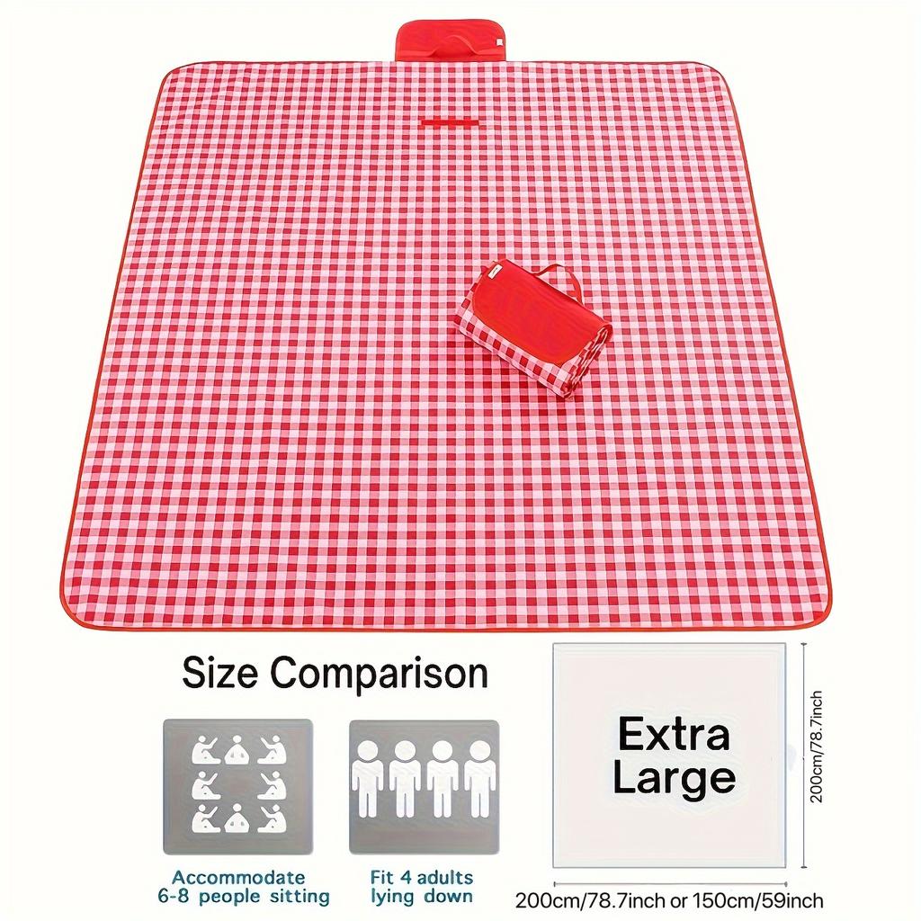 Очень большой водонепроницаемый коврик для пикника - песчанонепроницаемое, переносное уличное одеяло для пляжа, барбекю, парка и семейного отдыха - прочная полиэстеровая подкладка