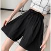 Летние свободные женские шорты из хлопка и льна, повседневные прямые короткие брюки в стиле Харадзюку, широкие шорты до колена с эластичной резинкой на талии, женские шорты