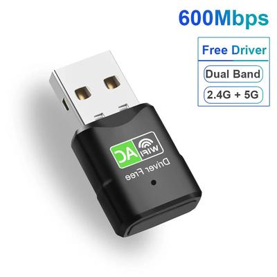 600 Мбит/с USB-адаптер Wi-Fi, двухдиапазонный 2,4G, 5 ГГц, 802.11AC, беспроводная сетевая карта, бесплатный драйвер, USB WI-FI, антенна, приемник Wi-Fi для ПК, компьютера, ноутбука