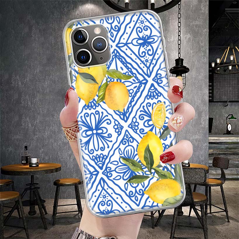 Mediterranean Lemon Soft Phone Case For IPhone 18 11 17 Air 16E 16 Pro Max 15 + 14 Plus 13 Mini 12 Apple 7 SE 8 Fundas Coque 11 17