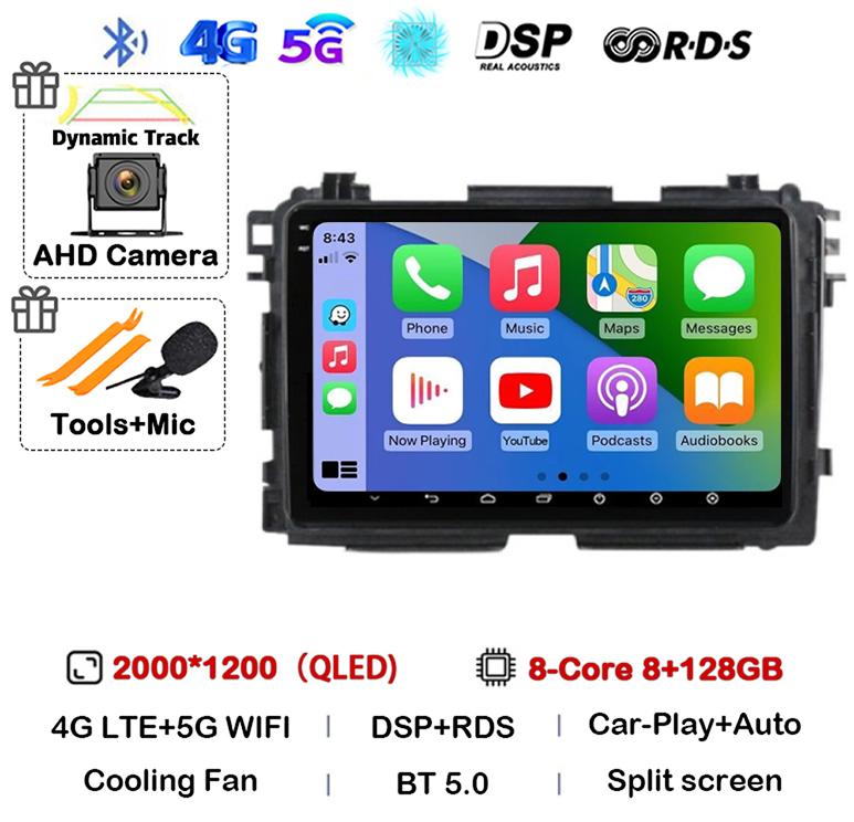Android 14 Carplay Auto Car Radio For Honda HR-V HRV XRV Vezel 2013 - 2019 2Din GPS Multimedia Video Player Stereo 360 Camera 4G