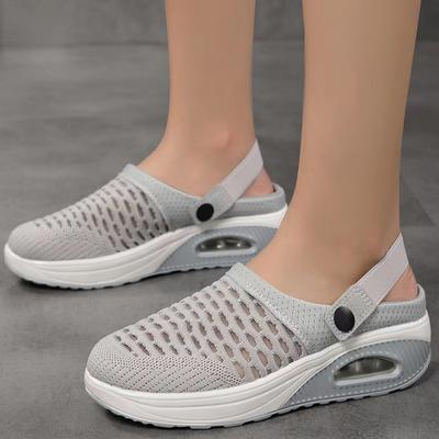 Модные женские сандалии, дышащие сетчатые босоножки на танкетке, летняя обувь для женщин, элегантные босоножки на платформе и каблуках, летняя обувь для женщин