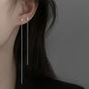 Simple Style Box Chain Tassel Drop Earrings For Women Long Dangle Earring