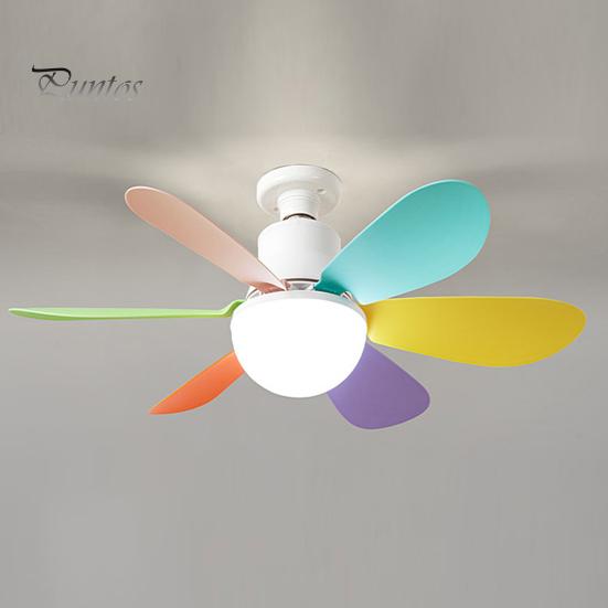 Потолочный вентилятор с бесщеточным двигателем, пульт дистанционного управления, регулировка яркости, энергосбережение, тихая работа, небольшой электрический потолочный светильник с вентилятором