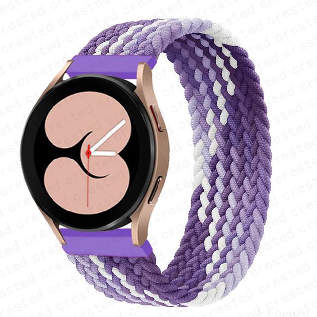 20 мм 22 мм ремешок для Samsung Galaxy watch 6 7 4 5 pro active 2 Gear S3 плетеный браслет solo loop ремешок Huawei watch GT 2 3
