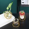 Frame Home Decoration Terrarium Metal Holder Hydroponic Vase Glass Planter Iron Geometric Pattern