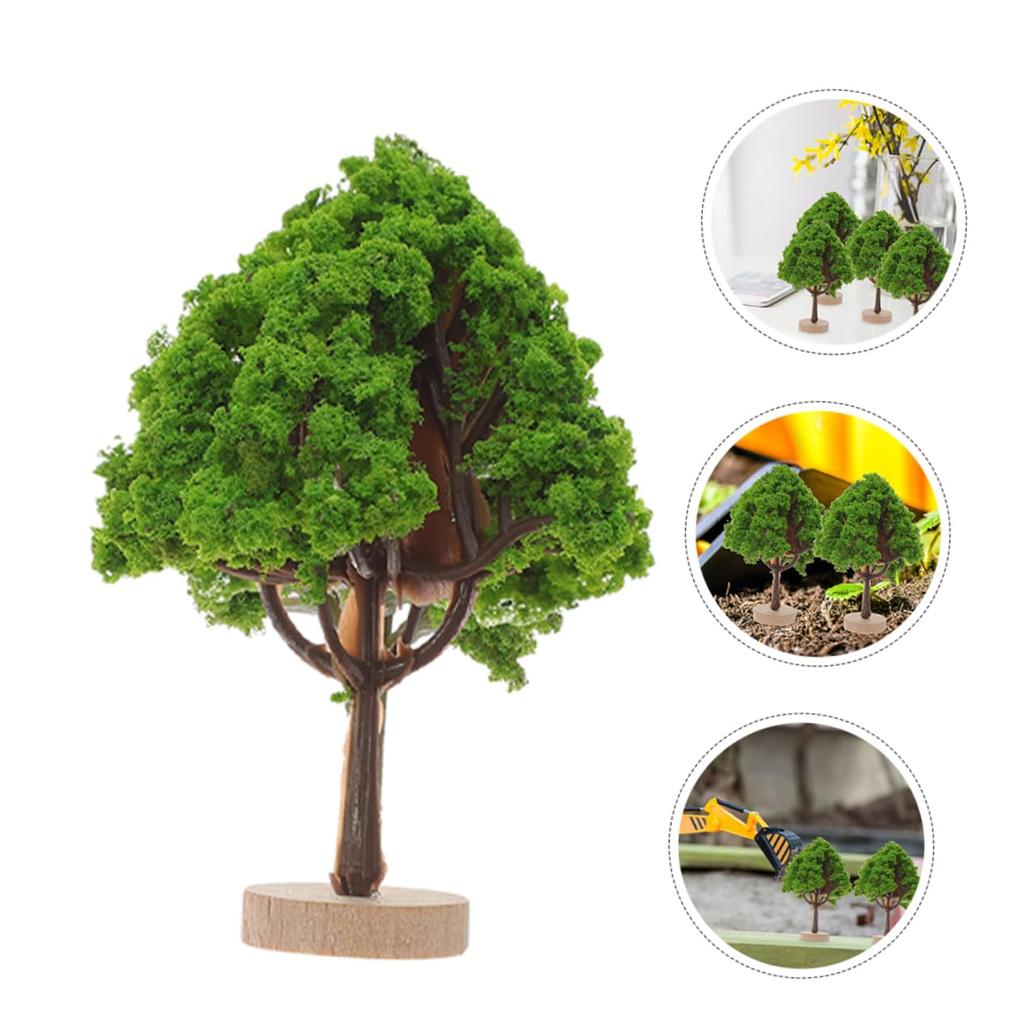 minkissy Miniature Model Tree Durable Artificial Plastic Road Trees for Architectural and Micro Trees 5-Piece Set, Dioramas, Models, Crafts,