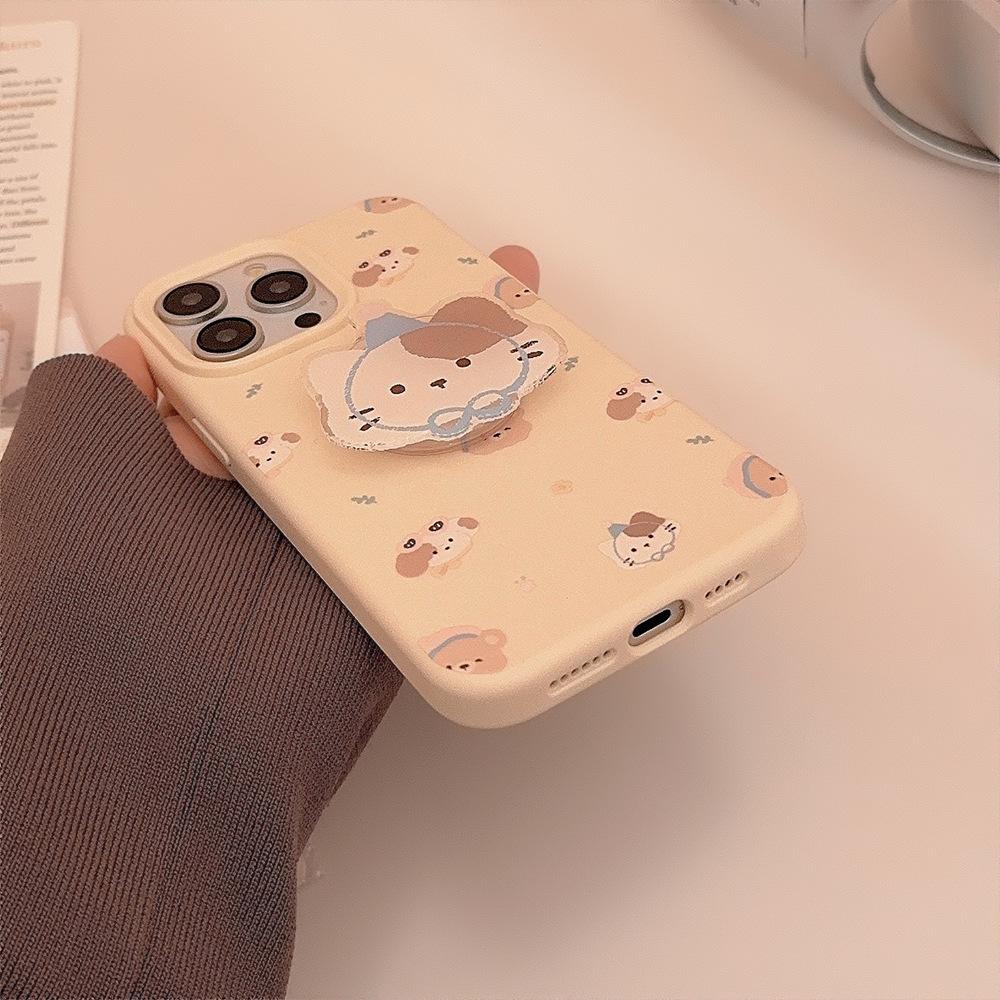 Чехол для iPhone 16 15 14 promax совместим и подходит для iPhone 13 12 promax Sticky Cartoon Stand