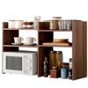 Bon Furniture Kitchen Rack, Spice Rack, Countertop Storage, Width 53.7-95.5cm, Sliding, Telescopic, Wooden, Walnut