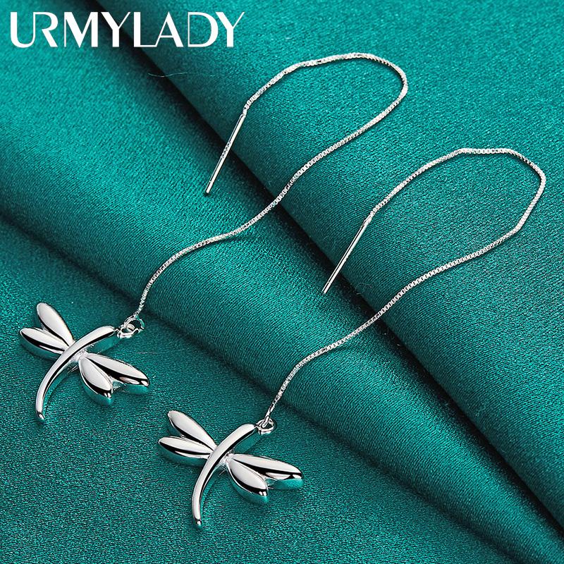 Серьги из стерлингового серебра 925 пробы в форме уха стрекозы для женщин, очаровательные ювелирные изделия