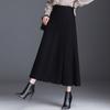 Autumn Winter Women's Temperament Midi Knitted Skirt Female Skirt High Waist Thicken Solid Slim Mid-length A-line Skirt Pleated Skirt