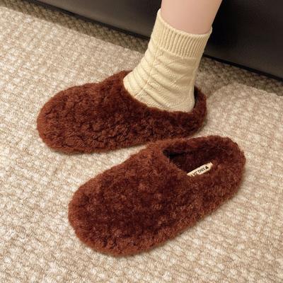 Слипперы женские из бархата на толстой подошве, с меховой подкладкой, для улицы, новые, осень-зима 2025