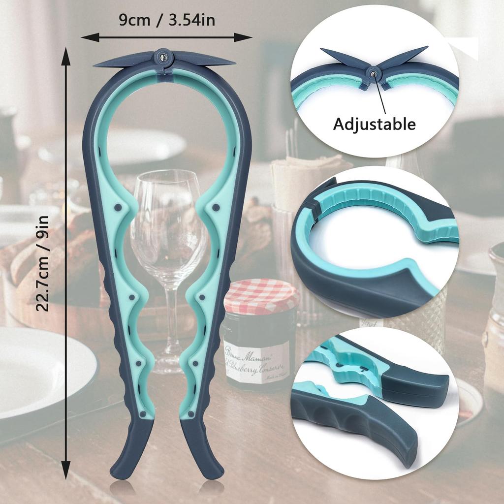 MAEXUS Can Opener and Bottle Opener Set Ideal for the Elderly and Those with Weak Hands Includes Rubber Pad Bottle Opener and Wine Cap Opener
