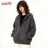 Baleno Women's American Retro Oversized Hooded Cardigan Jacket