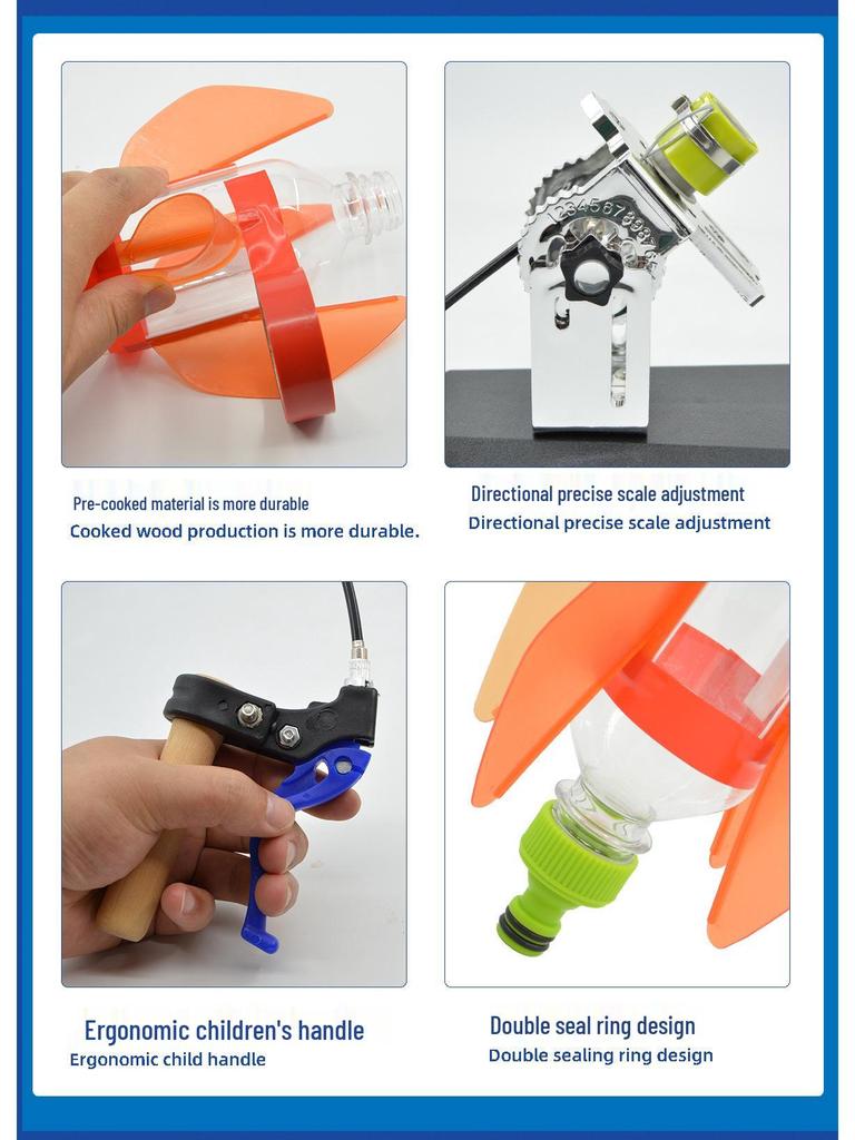 Набор для водяной ракеты: Материалы для научного эксперимента с соплом, парашютом, пусковой установкой и хвостовиком