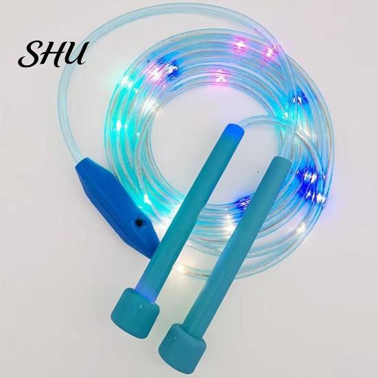Jumping Training Rope Children Skipping with LED Colorful Light Battery-operated Glowing Comfortable Grip Electronic Luminous Jump Fitness Equipment