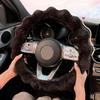 Winter Warm Soft Fluffy Plush Car Steering Wheel Cover Cute Non-Slip Elastic Protector Grip for Comfortable Driving Experience