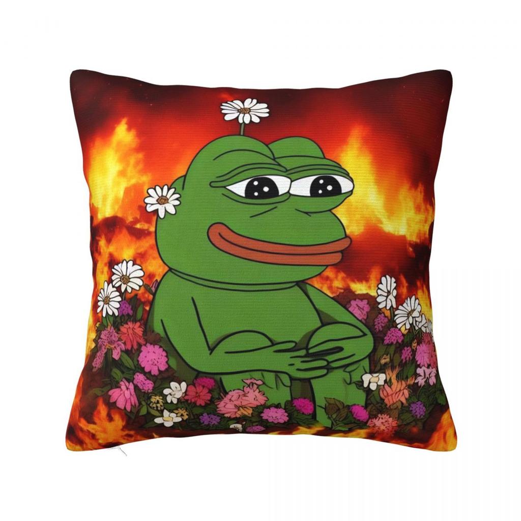 Pillow Case Sad P-Pepe Frog Meme Soft Pillow Cover Retro Trendy Cushion Cover Pattern Pillowcases For Sofa Bedroom Home Decor