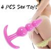 4 шт., силиконовые анальные пробки, бусины, игрушки, фаллоимитатор с ощущением кожи, секс-игрушки для взрослых для мужчин, анальная пробка, секс-игрушки