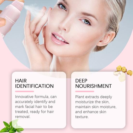 Hair Identifier Spray for Face Shaving Skin Body All-Natural Plant Extracts Moisturizing Facial Shave Hair
