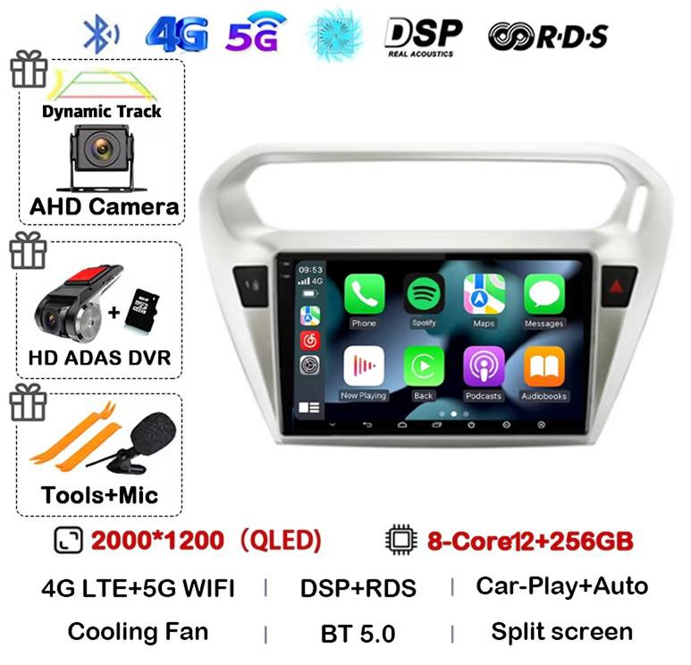 Android 14 Carplay Car Radio For Peugeot 301 Citroen Elysee 2013 2014 2015 2016 2017 2018 Multimedia Video Player GPS Stereo DSP