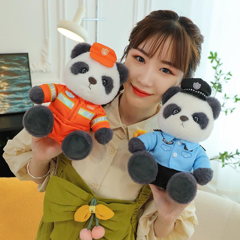 Новая плюшевая кукла Police Panda, тряпичная кукла, креативная плюшевая игрушка Fire Bear, подарок на памятное событие