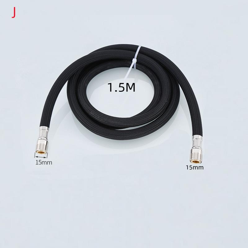 1PC 1.5m Faucet Pull Out Faucet Plumbing Hose Nylon Braided Hose Replacement Hose for Pull Down Kitchen/Basin Tap G1/2' 15mm