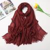 Solid Color Linen Scarf for Women  Spring and Summer New Cotton Candy Monochrome Warm Gauze Scarf Travel Sunscreen Shawl