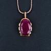 Ruby Lab-Created Gemstone Copper Jewelry Handmade Chain Pendant For Her