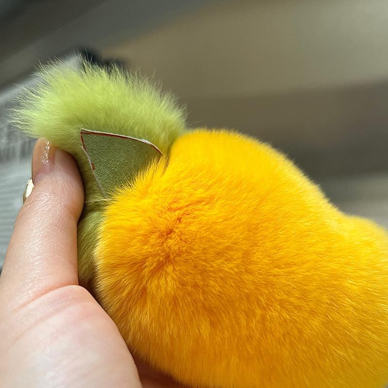 Настоящий Выдровый Кроличий Мех Маленький Манго Автомобильный Брелок Подвеска Ins Милая Плюшевая Кукла Кукла Сумка Сумка Украшение Милый Брелок