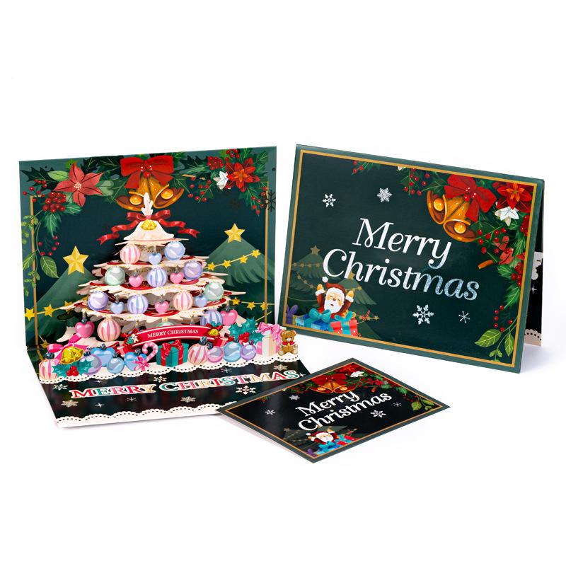Popular Christmas Greeting Card Gift 3D Three-Dimensional Greeting Card Creative Holiday Wishes Christmas Tree Card