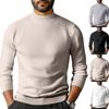 Men's Half Turtleneck Slim Fit Pullover Plus Velvet Long Sleeve Color Sweater Men's Warm Knitted Sweater