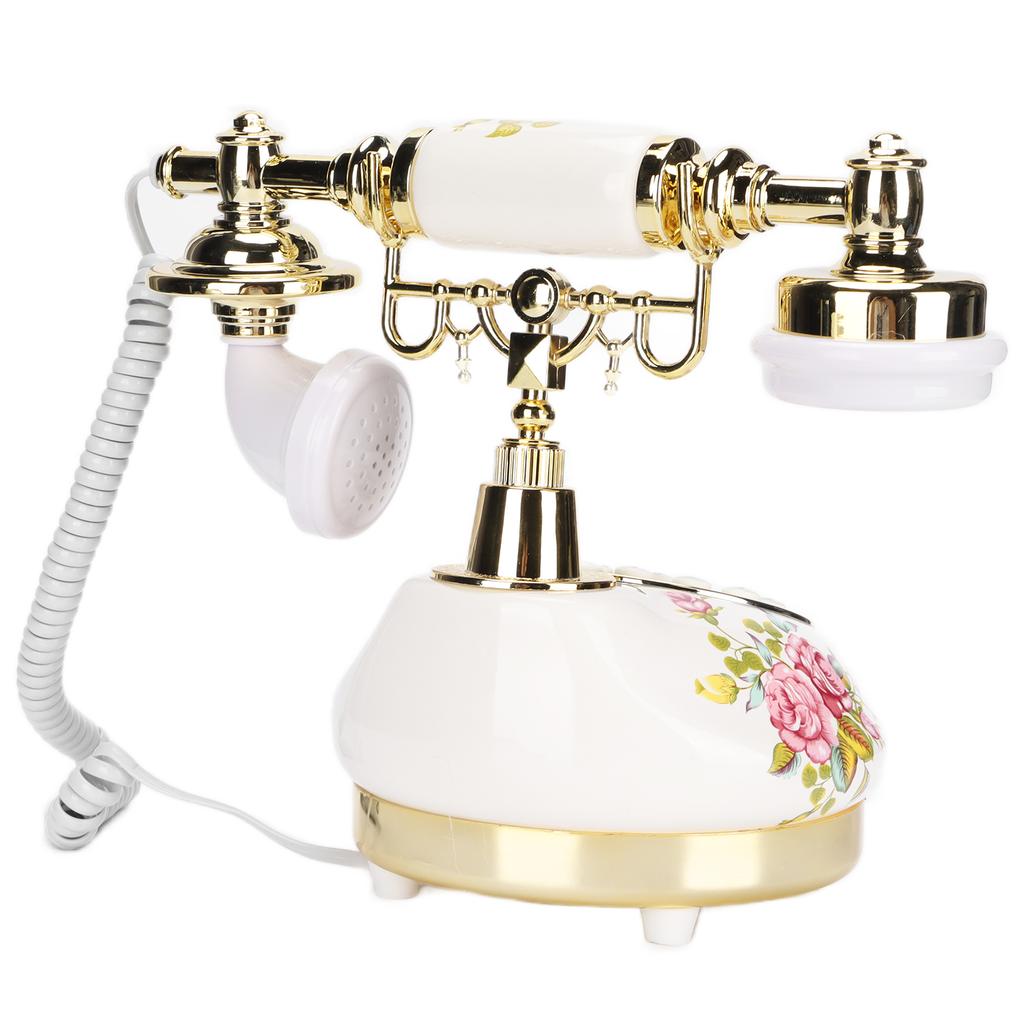 Европейский ретро стационарный телефон с керамической печатью, креативный цифровой старомодный телефон с электронным