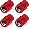 Air Valve Cap, Nissan, High-Grade Alloy, for Cars and Motorcycles, Tire Valves, Set of 4, Nissan, Red
