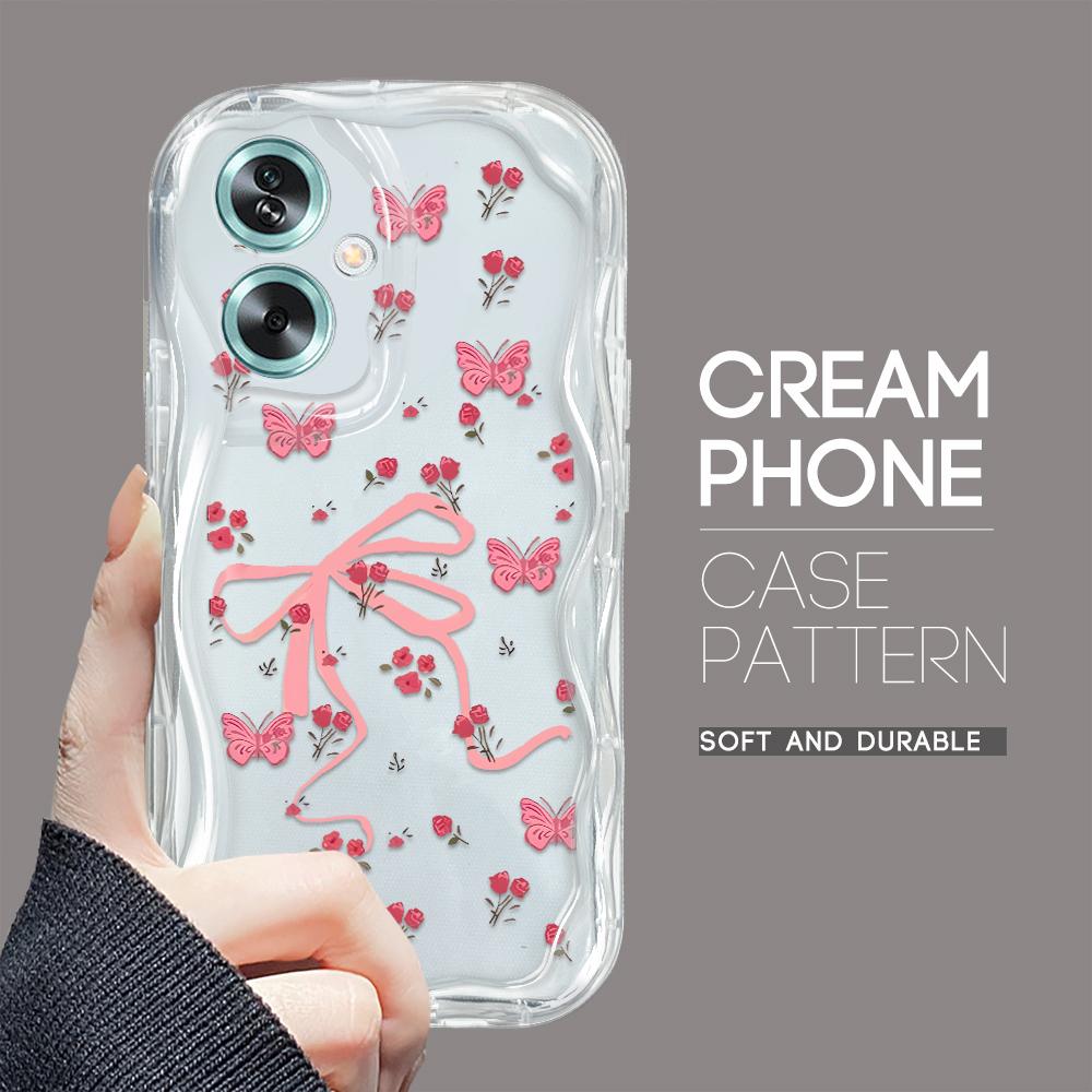 Милый мультяшный узор, кремовая текстура, мягкий силиконовый чехол с волнистыми краями, чехол для телефона для OPPO Reno Realme