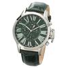 Watch Quartz Brand Casual Business Analog Leather Belt Green with Watch Cross SSGR [Salvatore Marra] Men's