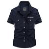 Summer Men's Short-sleeved Shirt Washed Cotton Military Loose Outdoor Tooling Shirt