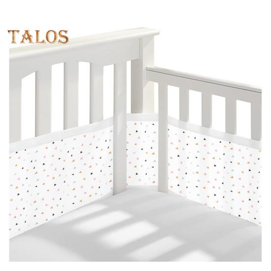 Дышащая сетчатая подкладка для кроватки с двухсторонними ремнями. Сетчатый барьер для безопасности детской кроватки. Простая установка. Защита конечностей. Бампер для кроватки.