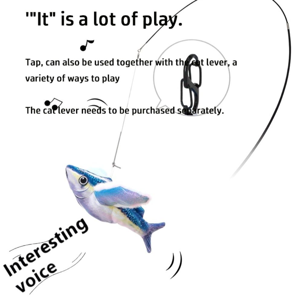 Plush Electric Flying Fish Cat Toy USB Flapping Fish Toy New Simulation Cat Toy  Indoor Cats