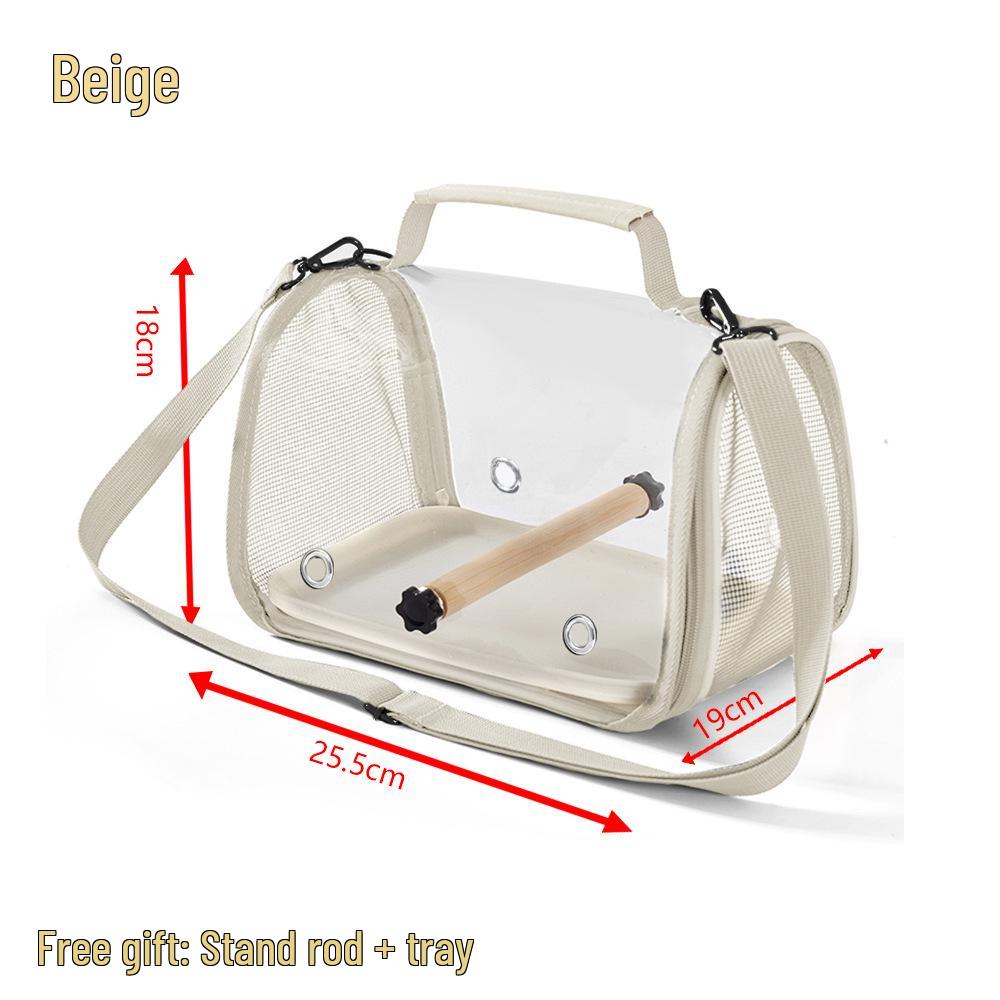 Складной кросс-боди рюкзак для попугаев - Прозрачная дорожная клетка для корелл и мелких питомцев