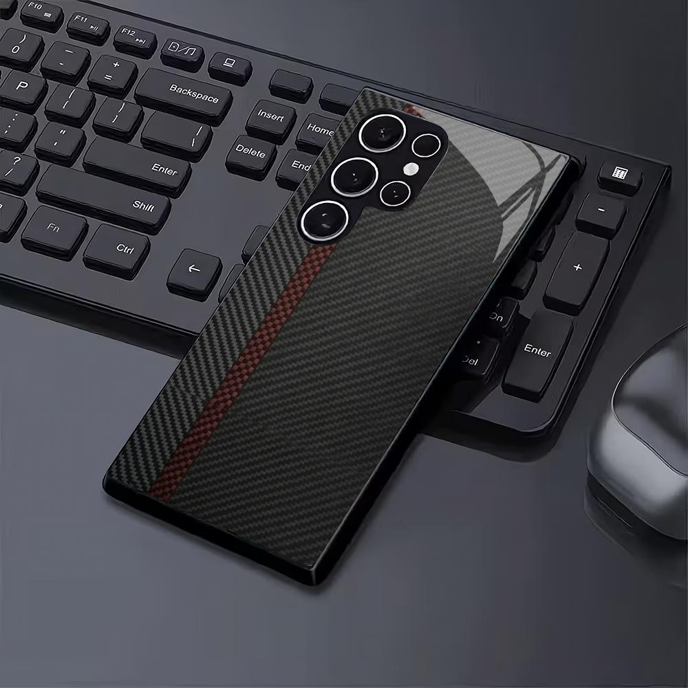 Закаленное стекло с текстурным рисунком для чехла телефона Samsung Galaxy S26 S25 S24 S23 S22 S20 FE/Ultra/Plus, противоударная задняя крышка