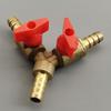 For Fuel Gas Water Oil Air Brass Pipe Fitting Connector Three 3 Way Hose Barb Ball Valve Adapter