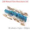 150PCS/Lot 2W Metal Film Resistance Kit 1K~820K Resistors Assortment Kits, 30 Values 1% Fixed Resistor Electronic Components