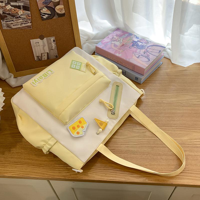 Women Messenger Bag College Style Large Capacity Tote Bag Student Class Commuter Bag