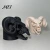 Exaggerated Horn Hitch Design Cover Cap for The Trailer Coupling, 3D Printed Ram Skull Unique Accessory Cover, Black/White Bone Truck, Recreational