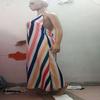 Яркое женское длинное макси-платье в стиле бохо с летящей тканью и удобной посадкой