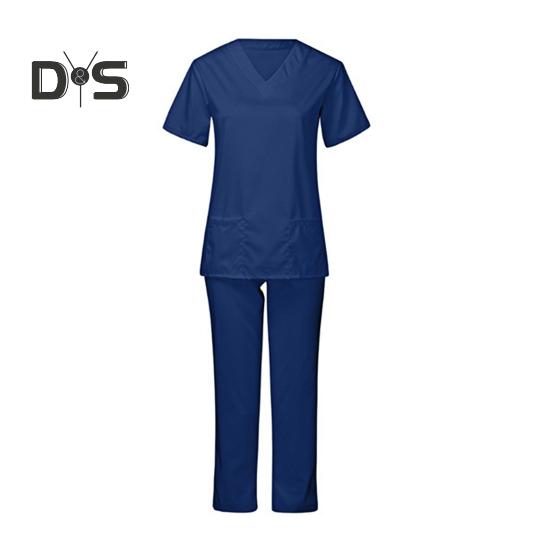 Униформа медсестры, медицинский костюм с V-образным вырезом, униформа медсестры, салон красоты, спа, учреждение по уходу за домашними животными, рабочая одежда, однотонный комплект с короткими рукавами и брюками