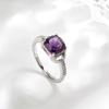 Stunning Silver Earring Ring Necklace for Women & Girls Natural Amethyst February Birthstone Jewelry Proposal Dating Love Gift