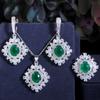 Crystal High-End Jewelry Set, Zircon Necklace, Earrings, Rings, Three-Piece Set, Wedding Accessories.