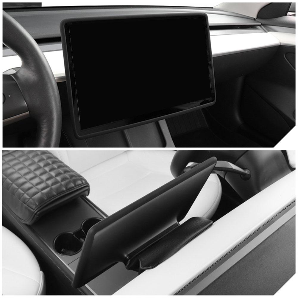Силиконовая защитная рамка для Tesla Model Y / 3, Защитное стекло для экрана центральной консоли, Аксессуары для интерьера K2P0